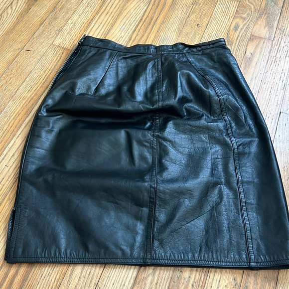 Winlit Vintage Genuine Leather Skirt - Picture 1 of 5
